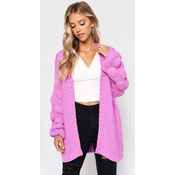 TOBI Shannon Oversized Cardigan Sweater in Pink - Picture 1 of 8